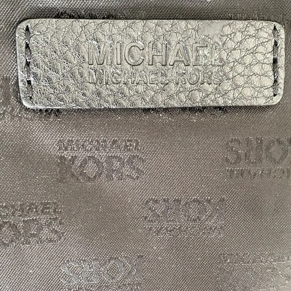 Michael Kors Black Pebbled Leather Tote Bag Large Roomy Travel Work Shopping